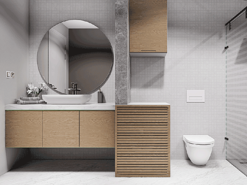 Barjanski mozaik - notranjost, kopalnica